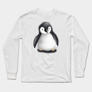 Cute Penguin Drawing Long Sleeve T-Shirt